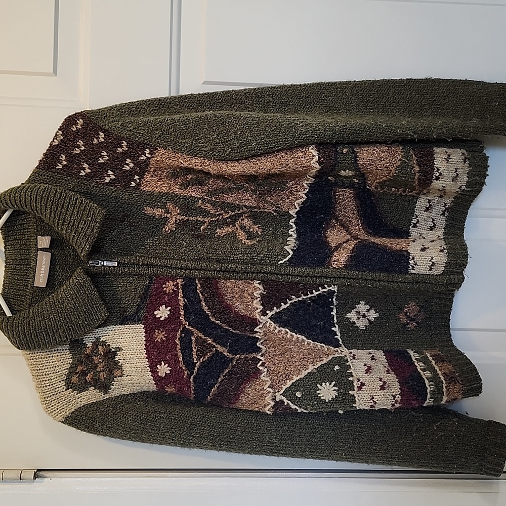 Croft & Barrow Full zip up Sweater Jacket with 10% wool